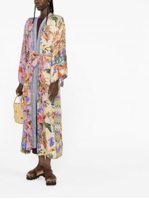 Květinový kabát s potiskem Anjuna fialový