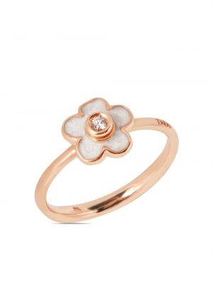 Rožinio aukso gėlėtas žiedas Dodo
