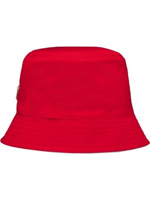 Nylonowy kapelusz Prada czerwony