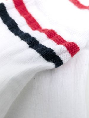 Chaussettes à rayures en tricot Thom Browne blanc