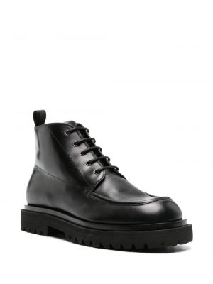 Nėriniuotos iš natūralios odos auliniai batai su raišteliais Officine Creative juoda