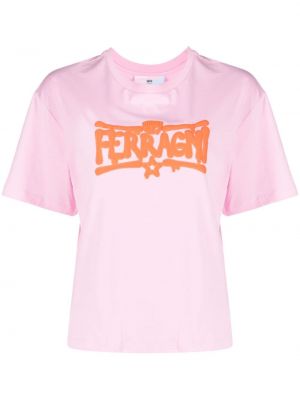 T-shirt con stampa Chiara Ferragni rosa