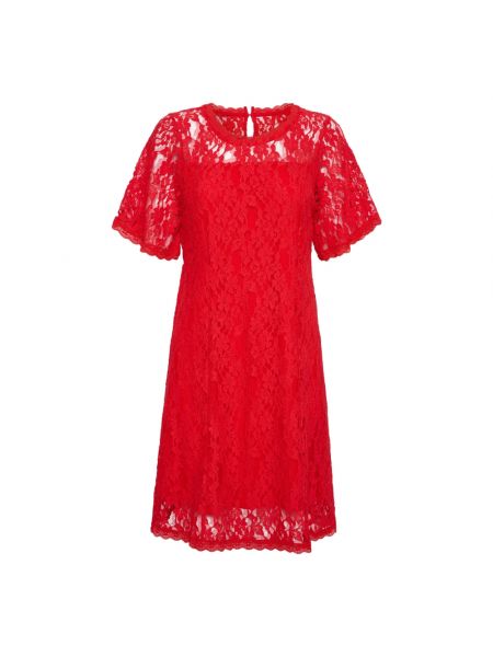 Sukienka mini koronkowa Cream czerwona