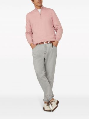 Kaschmir pullover mit reißverschluss Brunello Cucinelli pink