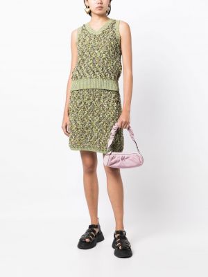 Dzianinowa spódnica bez rękawów Chanel Pre-owned zielona