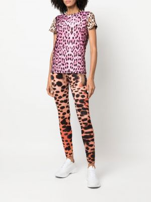 T-krekls ar apdruku ar leoparda rakstu Roberto Cavalli
