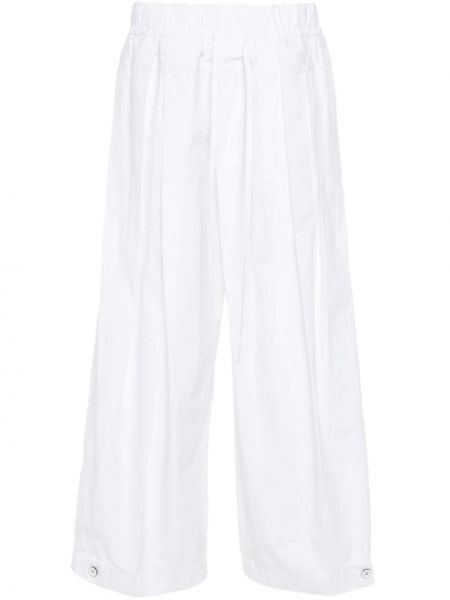 Plisované kalhoty Jil Sander bílé