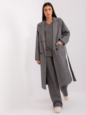 Paltas su kišenėmis Fashionhunters pilka