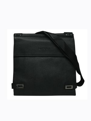 Δερμάτινη τσάντα ώμου Fashionhunters μαύρο