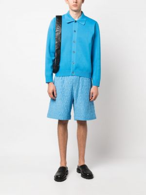 Jacquard shorts aus baumwoll Versace blau