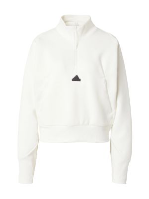Relaxed пуловер с качулка Adidas Sportswear бяло