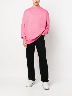 Raštuotas megztinis Moschino rožinė