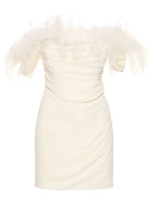 Mini šaty s perím Giuseppe Di Morabito biela