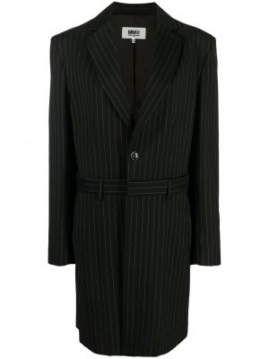 Pruhovaný kabát Mm6 Maison Margiela černý