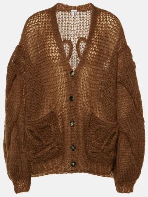 Cardigan di lana mohair Loewe marrone