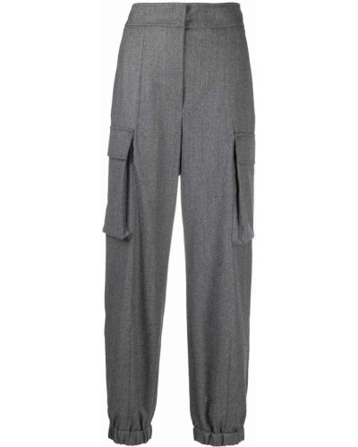 Pantalones cargo de cintura alta Brunello Cucinelli gris