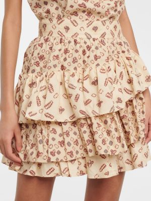 Bavlněné mini sukně Ulla Johnson béžové