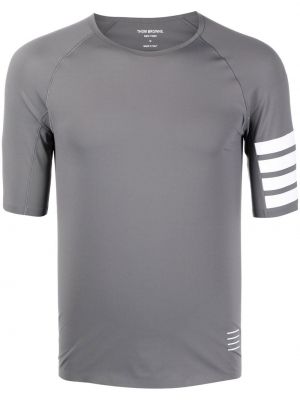 Pruhované tričko Thom Browne sivá