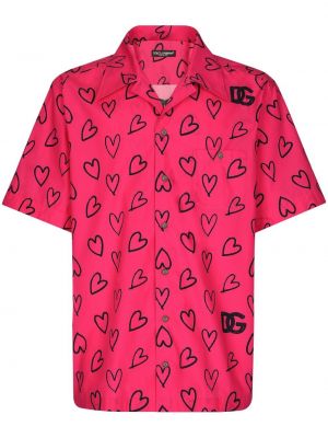 Риза с принт със сърца Dolce & Gabbana розово