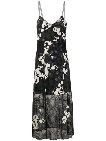 Мереживне ажурне Сукня у квітковий принт Mcq Alexander Mcqueen, чорне