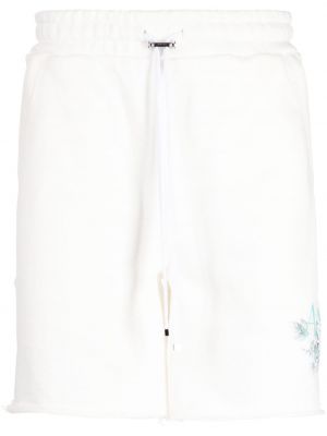 Bombažne bermuda kratke hlače s potiskom Amiri bela