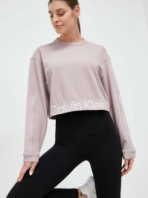 Bluza z nadrukiem Calvin Klein Performance fioletowa
