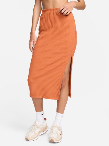 Юбка миди из вискозы Nike оранжевая