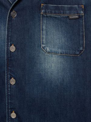 Chemise en jean avec manches courtes Valentino bleu