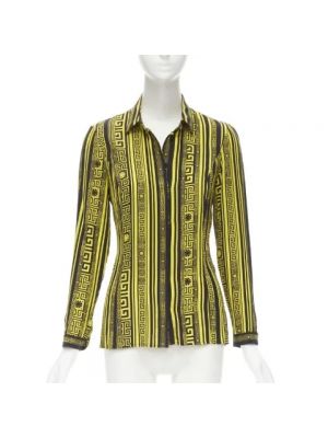 Jedwabna spódnica Versace Pre-owned żółta
