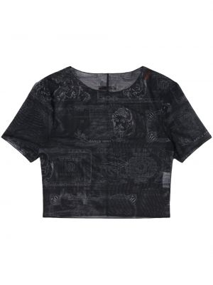 Majica s potiskom z mrežo Heron Preston črna