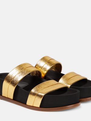 Kožené sandále Gabriela Hearst zlatá