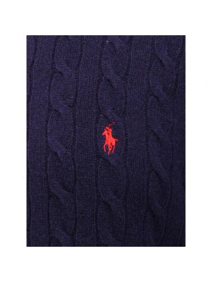 Jersey cuello alto con bordado de tela jersey Ralph Lauren azul