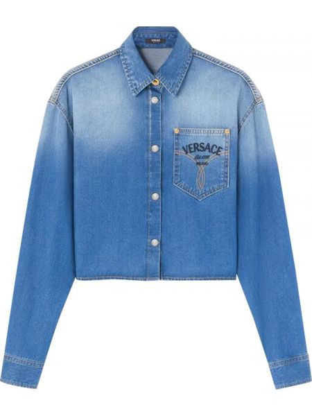 Джинсовая рубашка Versace синяя