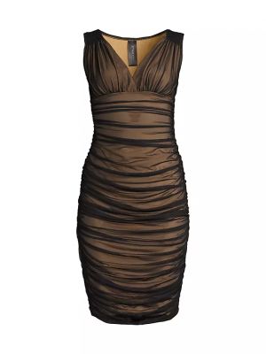 Платье-карандаш с сеткой Norma Kamali черное
