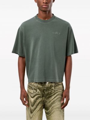 Kokvilnas t-krekls ar izšuvumiem Camperlab zaļš