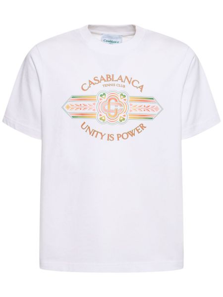 Bílé bavlněné tričko Casablanca
