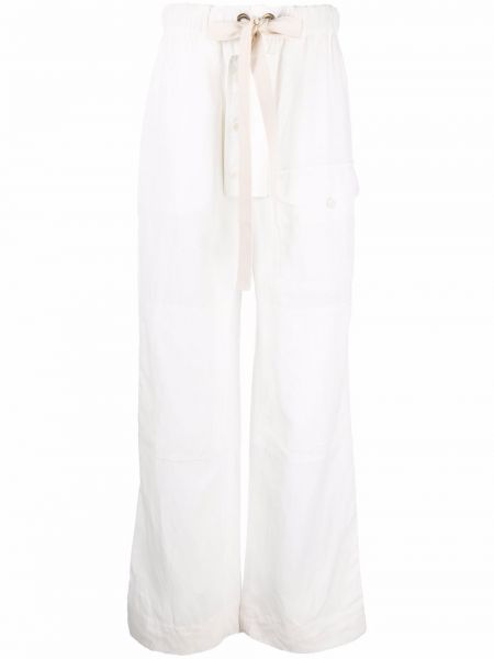Pantaloni di lino con motivo a stelle Stella Mccartney bianco