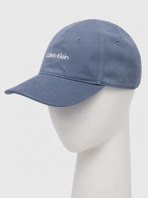 Niebieska czapka z daszkiem z nadrukiem Calvin Klein Performance