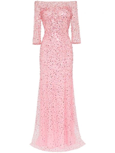 Flitrované večerné šaty Jenny Packham ružová