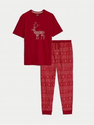 Pyžamo Marks & Spencer červené