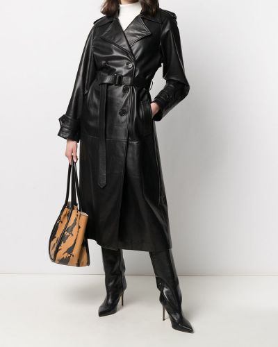 Iš natūralios odos paltas Dolce & Gabbana juoda