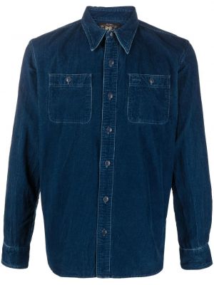 Пухена дънкова риза с копчета Ralph Lauren Rrl синьо