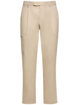 Pantalones de lana de algodón Brioni beige