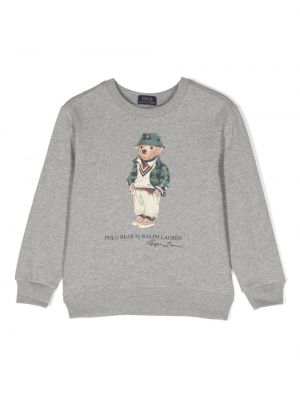 Jersey huppari tytöille Ralph Lauren Kids harmaa