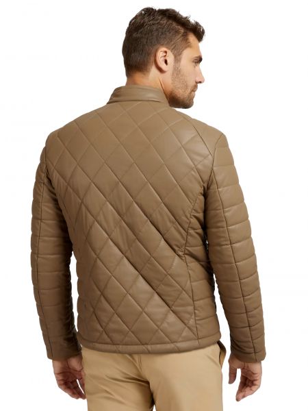 Кожаная куртка из искусственной кожи Guess коричневая