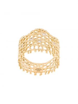 Złoty z diamentem pierścionek vintage Aurélie Bidermann