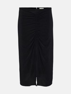 Falda midi con volantes de tela jersey Isabel Marant negro