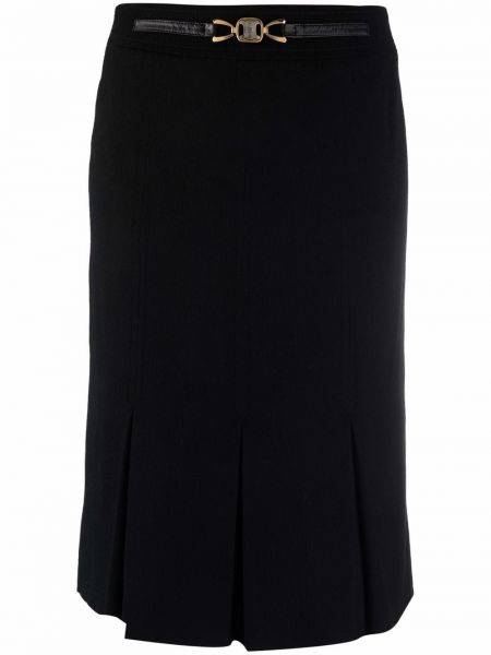 Vlněné sukně na zip Céline Pre-owned - černá