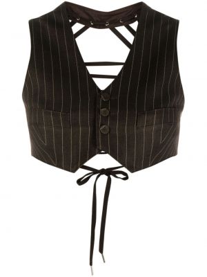 Pruhovaná vesta Jean Paul Gaultier hnedá