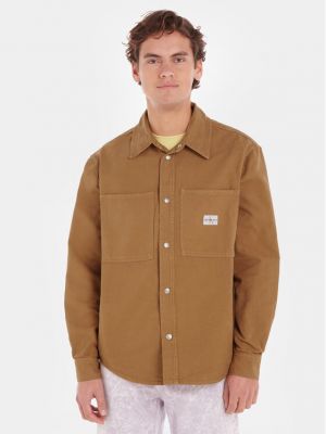 Traper košulja bootcut Calvin Klein Jeans smeđa